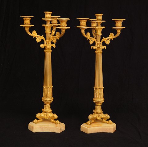 A pair of large Bronze candelabra. France circa 
1860. H: 55cm