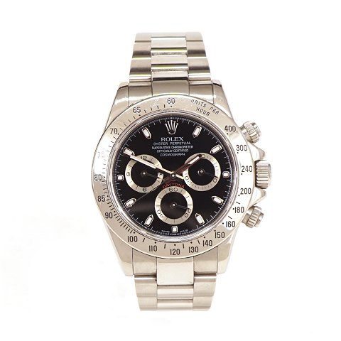 A Rolex Daytona ref. 116520, steel. Sold 
16.06.2006. With box and papers. Nice condition. 
D: 40mm