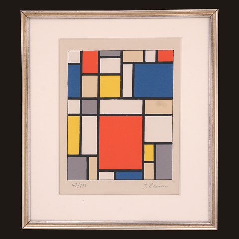 A Franciska Clausen, 1899-1986, serigraphy. 
Signed. Visible size: 27x20cm. With frame: 37x30cm
