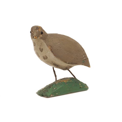 Swedish Folkart: Wood cut bird. Sweden circa 
1880-1900. H: 12,5cm. L: 15cm