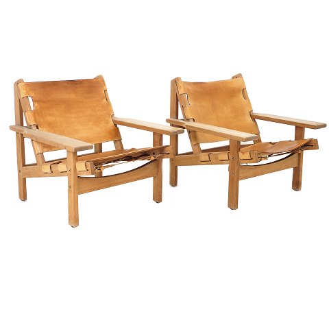Pair of Spanish Chairs by Kurt Østervig Denmark 
circa 1960. Oak and leather - Nice patinated