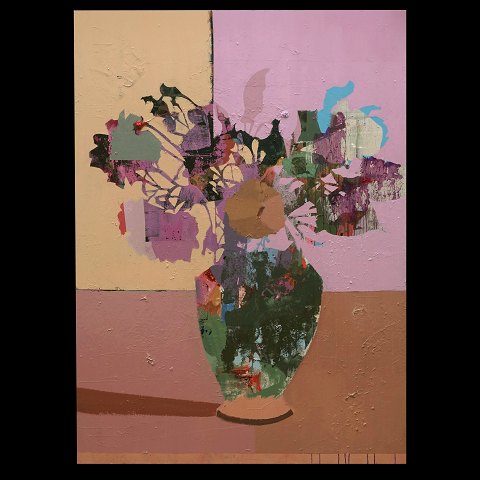 Lars Tygesen, g. 1979, Öl auf Leinen. "Flowers" 
2022. Grösse: 220x160cm