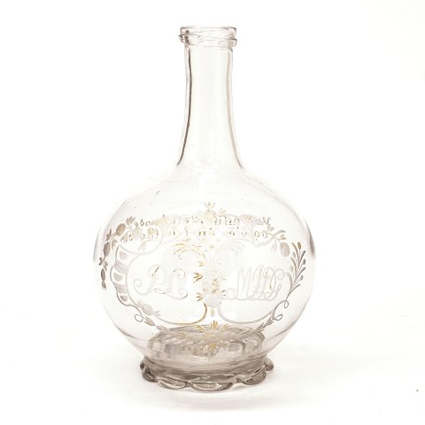 Norwegian glass carafe circa 1765. H: 18cm