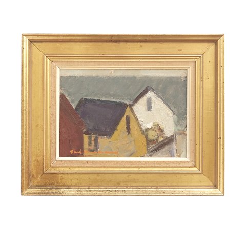 Jack Kampmann, 1914-89, oil on canvas with a 
motive form the Faroe Islands. Signed. Visible 
size: 23x32cm. With frame: 41x50cm