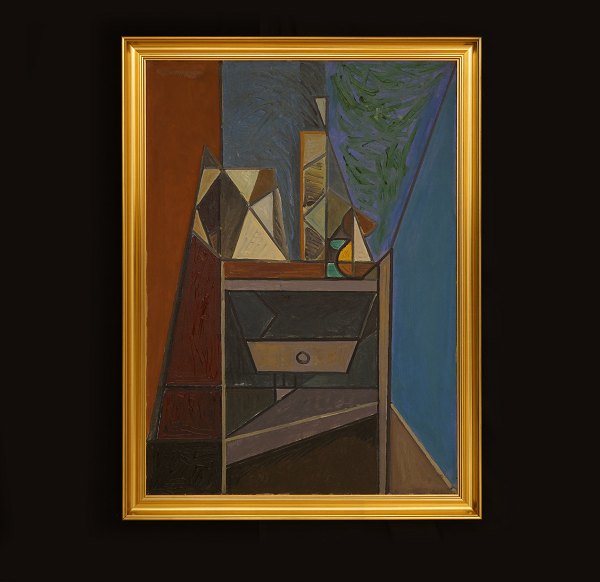 Paul Gadegaard, 1920-92, oil on canvas. Nature Morte. Signed and dated 1947. 
Visible size: 91x65cm. With frame: 100x74cm