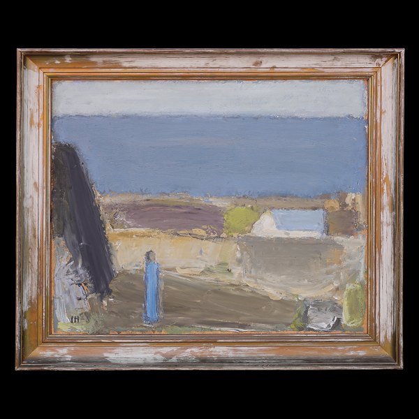 Johannes Hoffmeister, 1914-90, oil on plate. Landscape. signed. Visible size: 
50x60cm. With frame: 52x72cm
