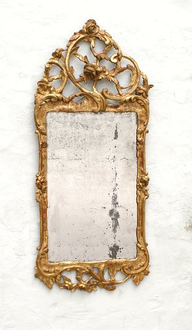 Stort originalforgyldt spejl, rokoko.