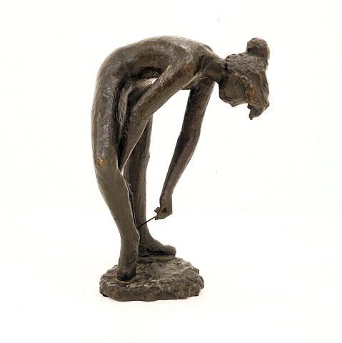 Johannes Hedegaard, 1915-99, stor bronzefigur, ballerina. H: 52cm