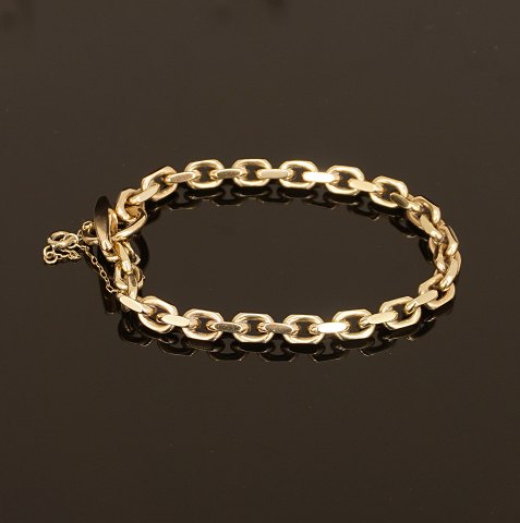 K. Laursens Guldsmedie: Anker armbånd. 8kt guld. L: 19,5cm. V: 26,5gr
