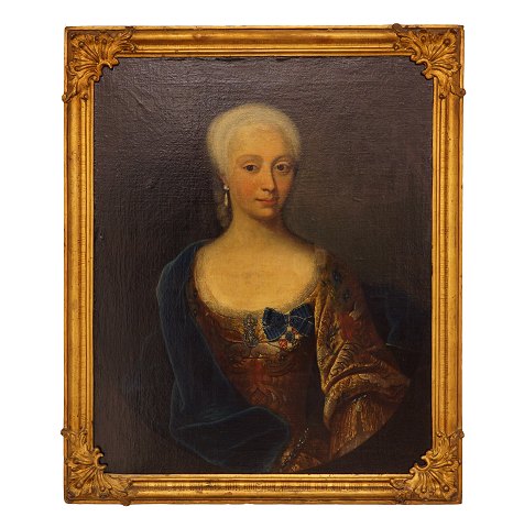 J. S. Wahl tilskr., portræt, olie på lærred, forestillende Anne Susanne von der Osten, 1704-73. Lysmål: 80x63cm. Med ramme: 89x74cm