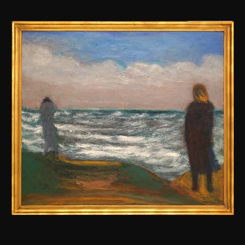 Jens Søndergaard, 1895-1957, olie på lærred. 
"Storm. Havet". Signeret og dateret 1947-53. 
Udstillet: Kunstnerforbundet, Oslo 1949. Lysmål: 
116x134cm. Med ramme: 130x148cm. Proveniens: 
Anelise Søndergaard