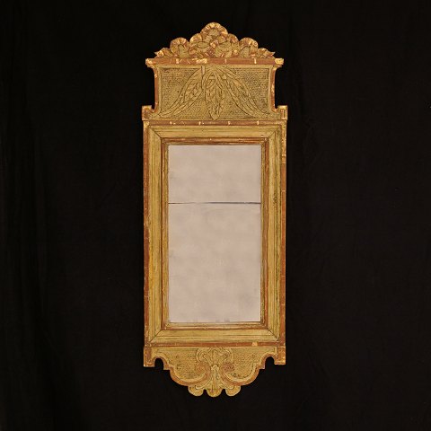 Gustavian gilded mirror. Sweden circa 1780. Size: 84x32,5cm