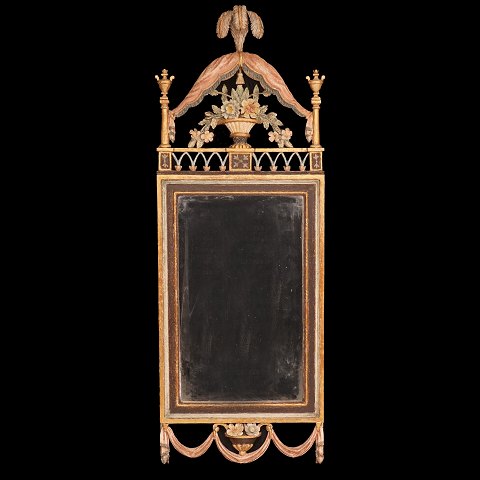 An end 18th century Louis XVI mirror. Denmark 
circa 1780. Size: 111x41cm