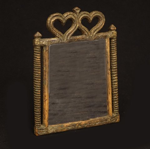 An original decorated Danish mirror dated 1786. 
Size: 20x16cm