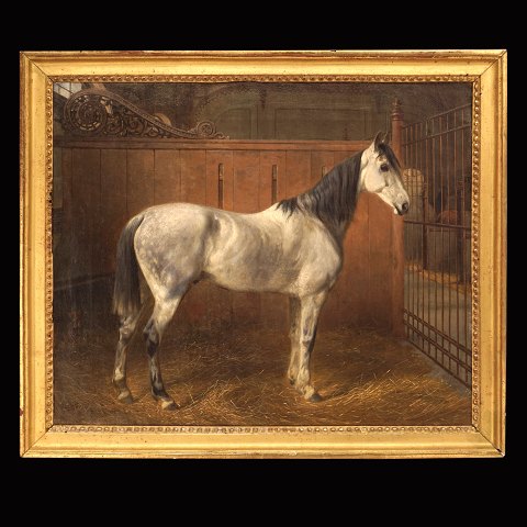 Ubekendt kunstner: Portræt af hesten "Wyton". Olie på lærred. Malt ca. år 1840. Lysmål: 47x56cm. Med ramme: 55x64cm