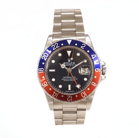 Rolex GMT Master Stahl Perpsi. Ref 16750. Jahrgang 
1981. D: 40mm. Service Zifferblatt