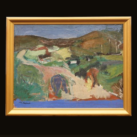 Niels Lergaard, 1893-1982, oil on canvas. Signed. Visible size: 75x94cm. With frame: 88x107cm