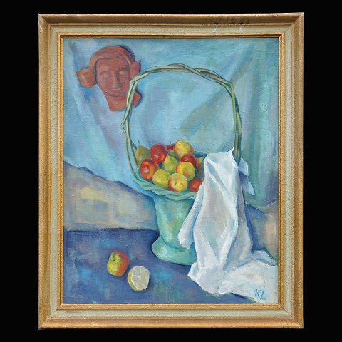 Karl Larsen, Denmark, 1897-1977, stillife. Oil on 
canvas. Signed. Visbile size: 69x55cm. With frame: 
81x67cm