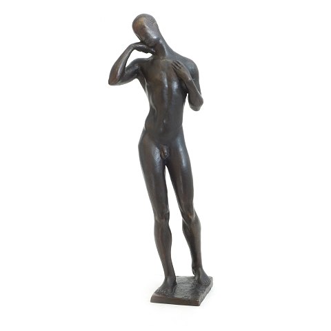 Johannes Bjerg Abessinier i bronze. Johannes C. Bjerg, 1886-1955, bronzeskulptur forestillende abessinier.  Signeret og dateret 1913. Erhvervet direkte fra kunstners familie. H: 48,5c
