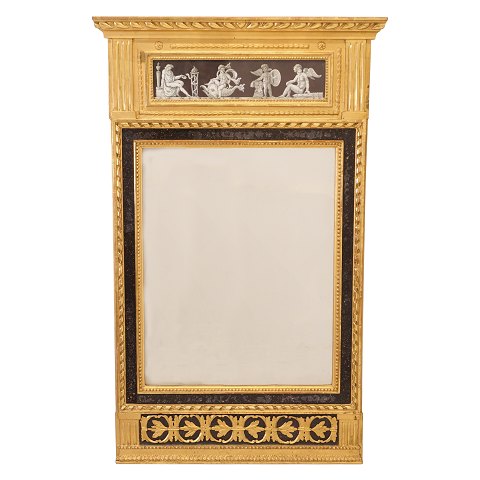 Late Gustavian gilt fireplace mirror. Sweden circa 1780-1800. 113x65cm