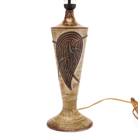 Axel Salto Steinzeug Lampe signiert Salto. H: 37cm