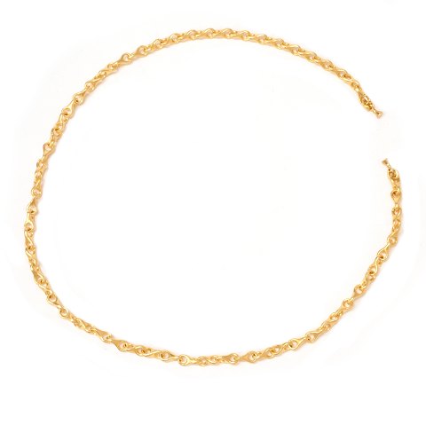 Ole Lynggaard 8-tals halskæde i 14kt guld. Ledstr. 
10x5mm. L: 45cm