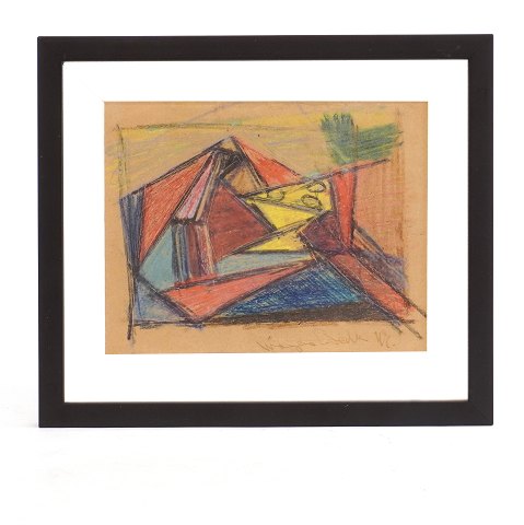 Mogens Balle, 1921-88, Ölkreide. Signiert und 
datiert 1947. Lichtmasse: 16,5x20,5cm. Mit Rahmen: 
25x28cm
