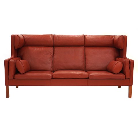 Børge Mogensen Kupé-Sofa für drei Personen mit originalem Leder 2193. L: 215cm