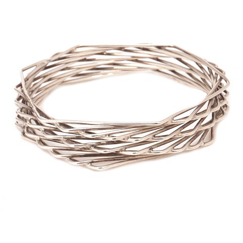 Bent Knudsen Armring, Sterlingsilber. D innen: 6,4cm