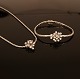 Set of necklace and bracelet, white gold 18ct
