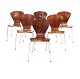 A set of six chairs in rosewood. Probably by Lenanrt Bender, Sweden, circa 1960. 
H: 78cm