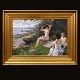 Paul Fischer, 1860-1934, Three women at the beach. Signed circa 1915. Oil on 
canvas. Visible size: 42x62cm. With frame: 62x82cm