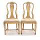 Et par gustavianske stole. Sverige ca. år 1780-1800. H: 99cm. H sæde: 44cm. B: 46cm. D: 43cm