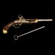 Dansk ringhane pistol Model 1848. Liège model. Lås stemplet med kronet M. Pibe stemplet "4 DR. EX. 17" og kronet M. L: 45cm