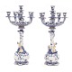 Pair of Royal Copenhagen blue fluted full lace porcelain candelabra. #1006. 
Circa 1920. H: 57cm. D: 28cm