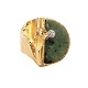 Lapponia ring af Björn Weckström i 18kt guld prydet med zoisit og diamant på ca. 0,05ct. Finland 1970erne. Ringstr. 55