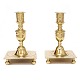 Pair of brass Baroque candlesticks. Denmark circa 1720-40. H: 23cm. Base: 
15x15cm