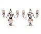 Pair of early Georg Jensen sterlingsilver candelabra 324. Designed 1919. H: 
22cm. W: 25cm. W: 2.085gr