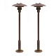 Et par PH-udendørslamper / pullerter 3/2,5 i patineret kobber. H: 90cm