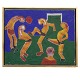 Henry Heerup maleri. Henry Heerup, 1907-93, olie på lærred. Motiv i form af 
fodboldspillere. Signeret Heerup. Lysmål: 57x70cm. Med ramme: 61x74cm