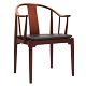 Hans J. Wegner "China"-armchair, mahogany. Manufactured by Fritz Hansen 1990