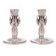 Pair of Georg Jensen Blossom sterlingsilver candlesticks #2. H: 10,5cm. W: 588gr