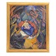 Jais Nielsen Gemälde. Jais Nielsen, 1885-1961, Öl auf Leinwand. „Julenat“ (Heilige Nacht). Signiert und datiert 1915. Bildmaß: 83x67cm. Mit Rahmen: 95x79cm
