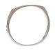 Oval 14kt white gold bangle with a diamond of ca. 0,03ct. D inside: 59x46mm