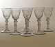 Satz von sechs Nøstetangen Chrystal Desert Gläsern mit Monogramm "NJAM" Trinksprüche. Um 1760. H: 16cm