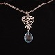 Ole Lynggaard Copenhagen 14kt whitegold Necklace and pendant with a diamond. Size pendant: 35x15mm. Necklace L: 44cm
