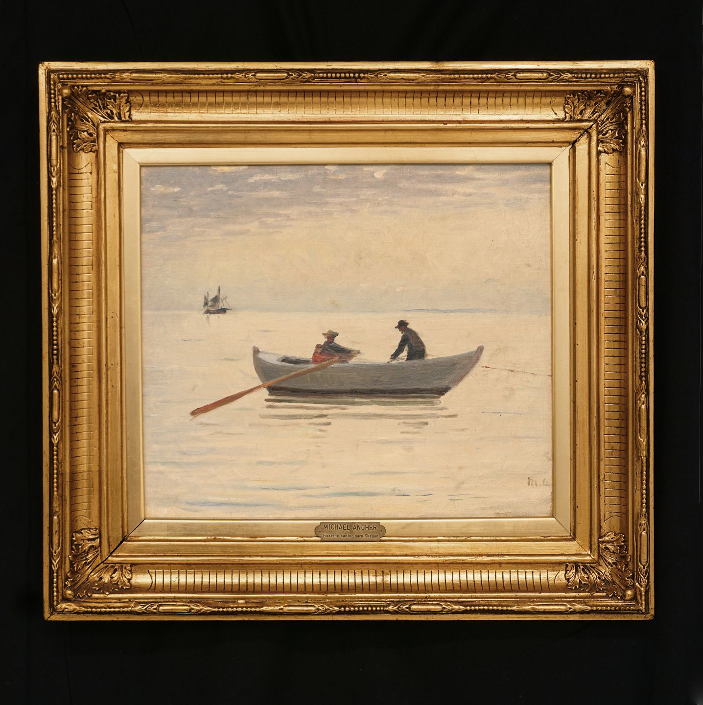 Tak for din hjælp undulate aflevere Aabenraa Antikvitetshandel * Michael Ancher, 1849-1927: "Fiskerne sætter  garn. Skagen". Olie på lærred. Signe