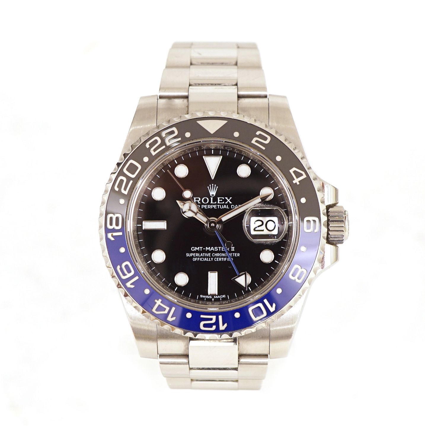 Aabenraa Antikvitetshandel Rolex GMT Master II Batman ref. 116710BLNR. Solgt 1. gang december 2013. Leveres