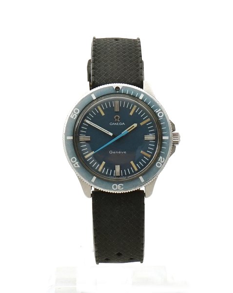 Omega Geneve, cal. 601. Sjælden diver-model med flot faded lynette indlæg . Ca 
år 1970