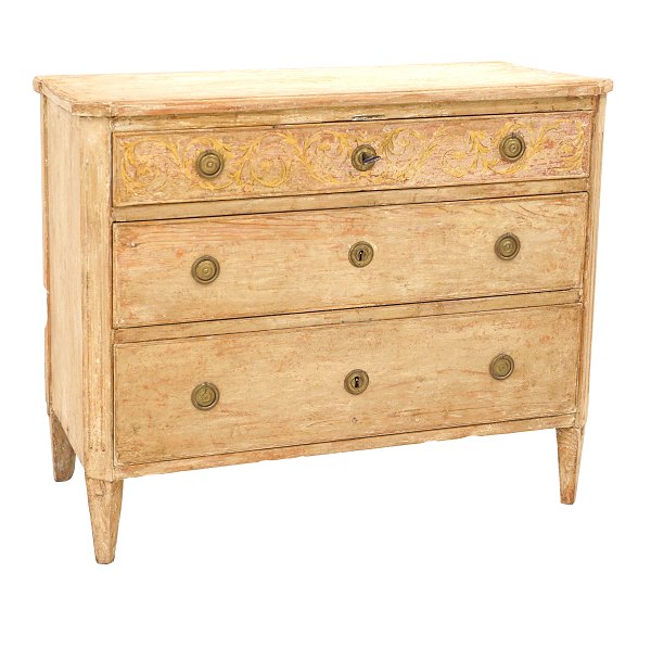 Gustavian chest of drawers. Sweden circa 1780-1800. H: 80cm. Plate: 96x51cm